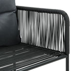 vidaXL Gartenstühle 6 Stk. mit Kissen Poly Rattan Schwarz