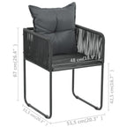 vidaXL Gartenstühle 6 Stk. mit Kissen Poly Rattan Schwarz