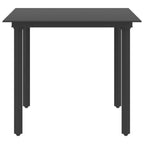 vidaXL Garten-Esstisch Schwarz 80x80x74 cm Stahl und Glas