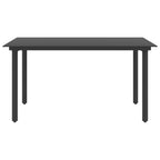 vidaXL Garten-Esstisch Schwarz 80x80x74 cm Stahl und Glas