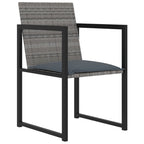 vidaXL 5-tlg. Garten-Essgruppe mit Kissen Poly Rattan Grau