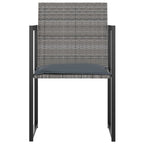 vidaXL 5-tlg. Garten-Essgruppe mit Kissen Poly Rattan Grau