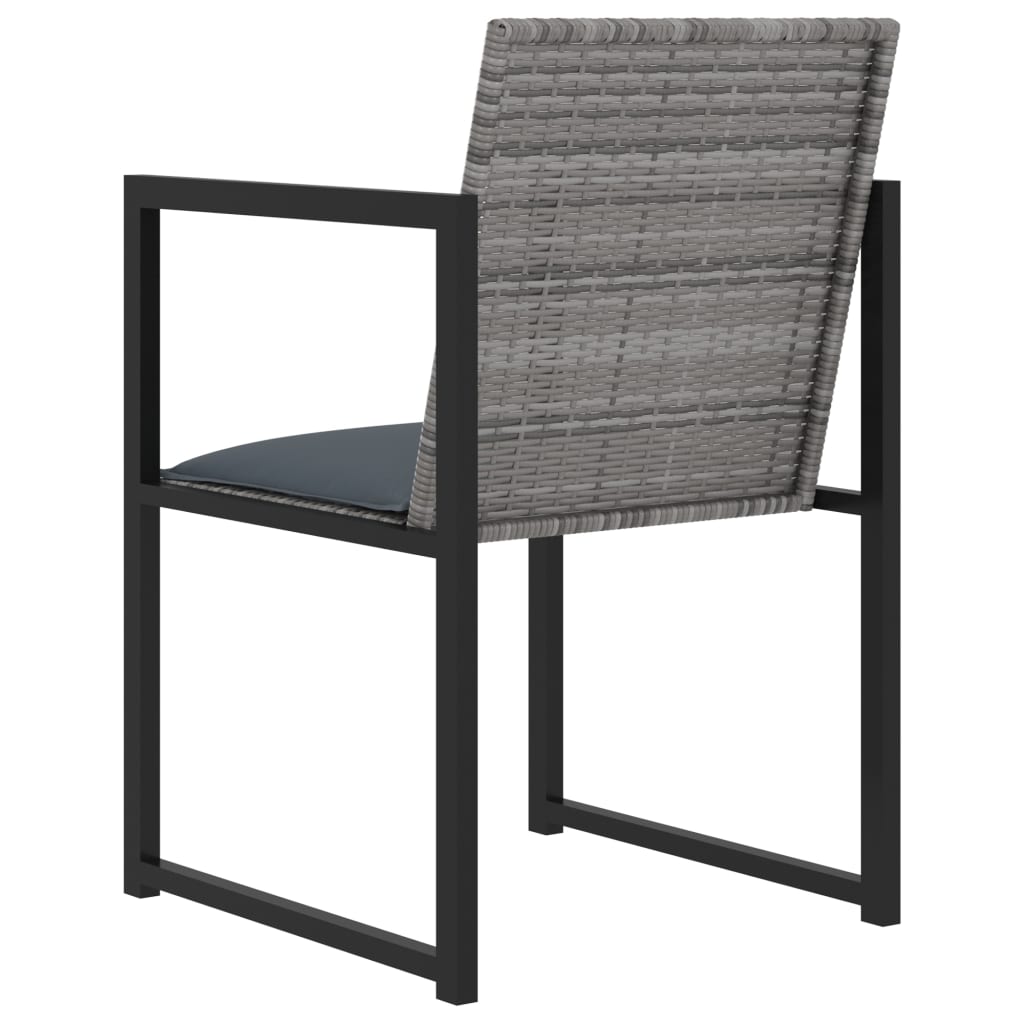 vidaXL 5-tlg. Garten-Essgruppe mit Kissen Poly Rattan Grau