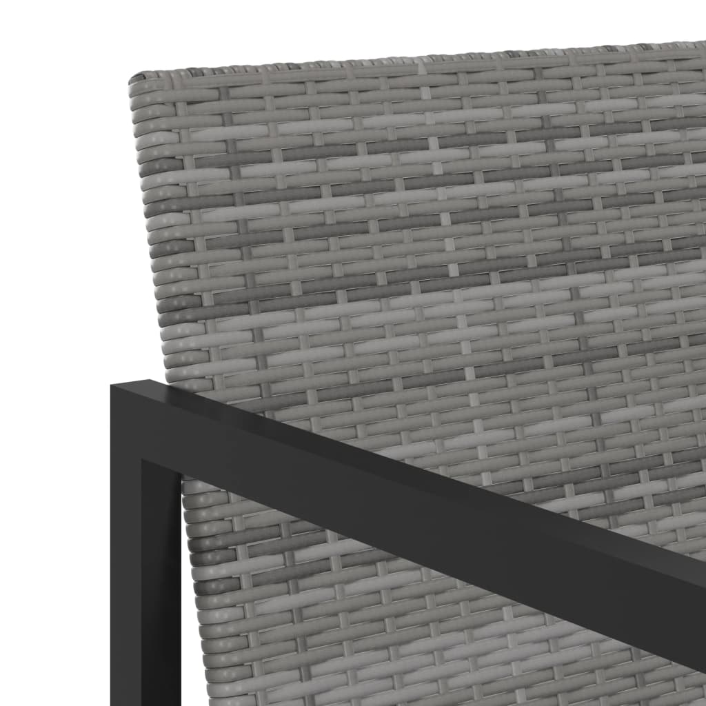 vidaXL 5-tlg. Garten-Essgruppe mit Kissen Poly Rattan Grau