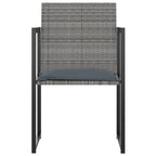 vidaXL 7-tlg. Garten-Essgruppe mit Kissen Poly Rattan Grau