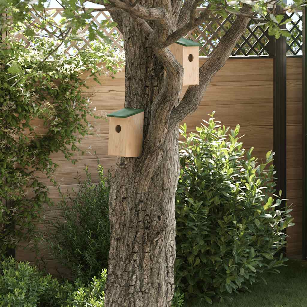 vidaXL Vogelhäuser 10 Stk. Tanne Massivholz 12x12x22 cm