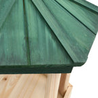 vidaXL Vogelfutterhaus Achteck Tanne Massivholz 33x30 cm