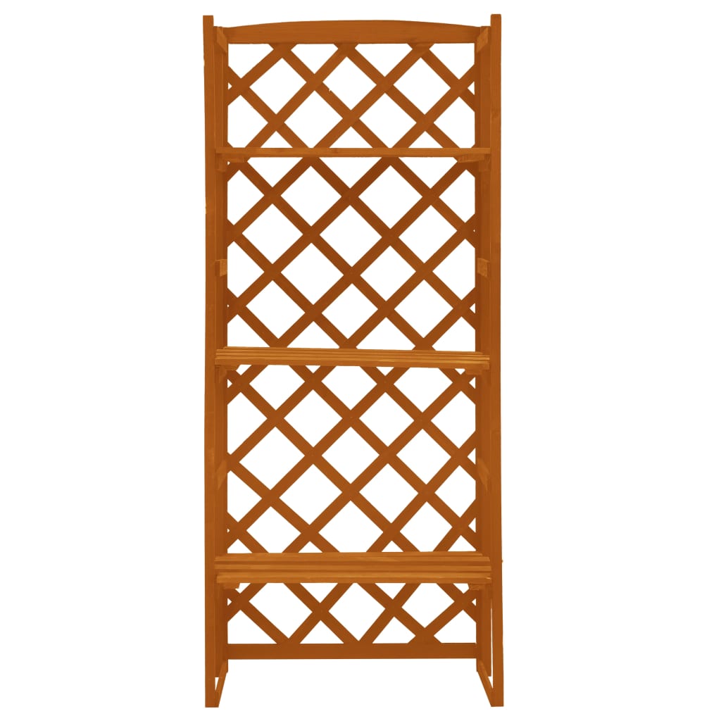 vidaXL Regal-Rankgitter Orange 60x30x140 cm Massivholz Tanne