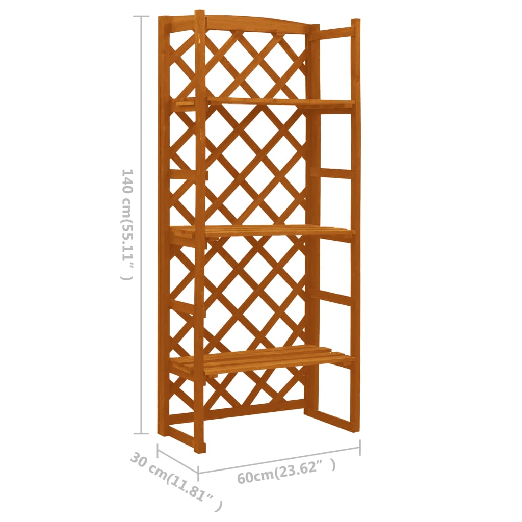 vidaXL Regal-Rankgitter Orange 60x30x140 cm Massivholz Tanne