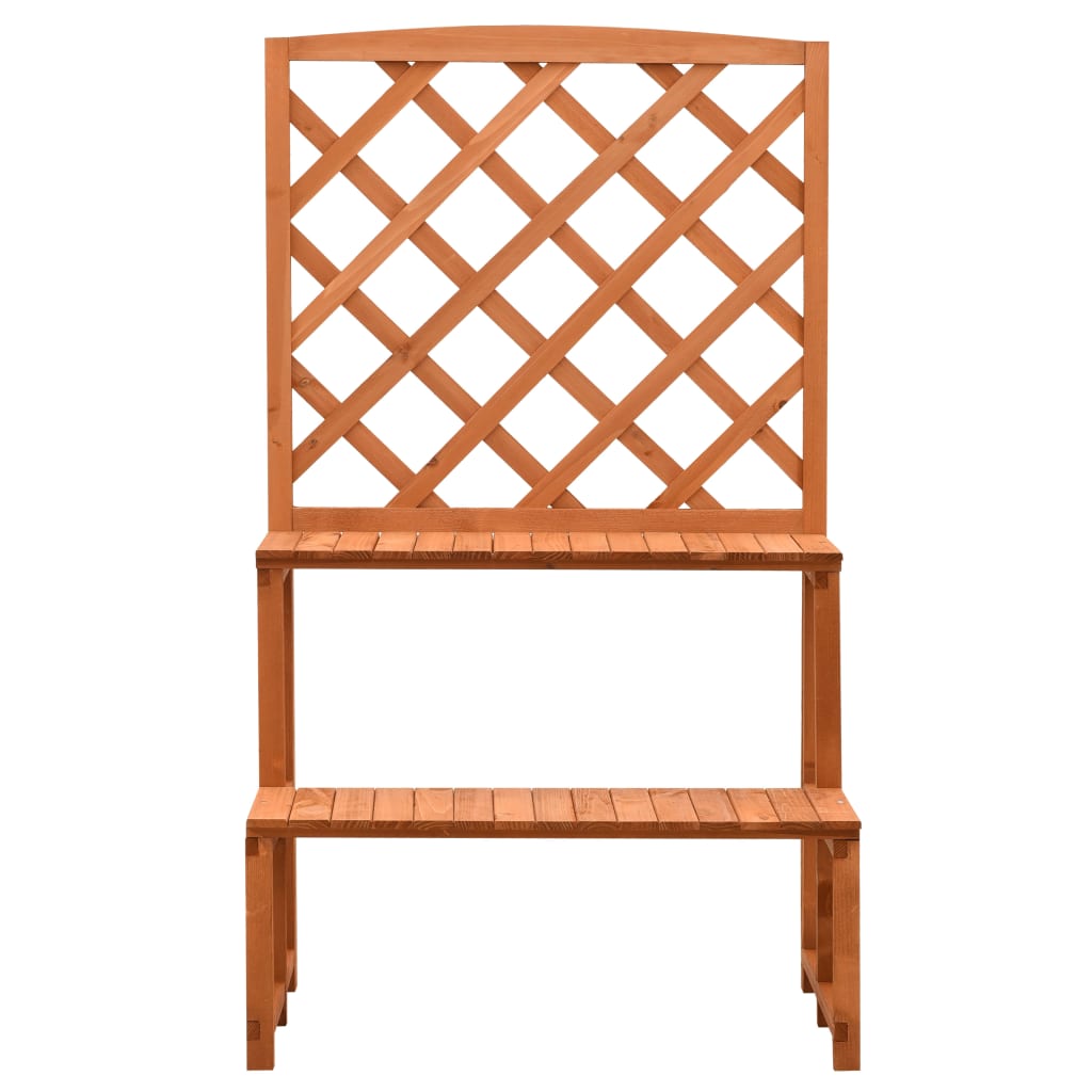 vidaXL Blumentreppe mit Rankgitter Orange 70x42x120cm Massivholz Tanne