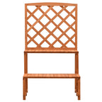 vidaXL Blumentreppe mit Rankgitter Orange 70x42x120cm Massivholz Tanne