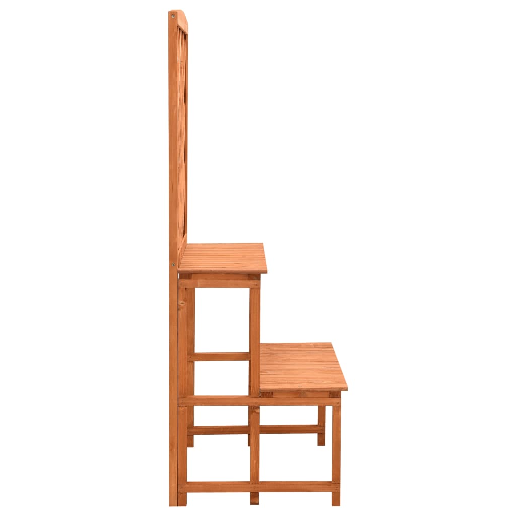 vidaXL Blumentreppe mit Rankgitter Orange 70x42x120cm Massivholz Tanne