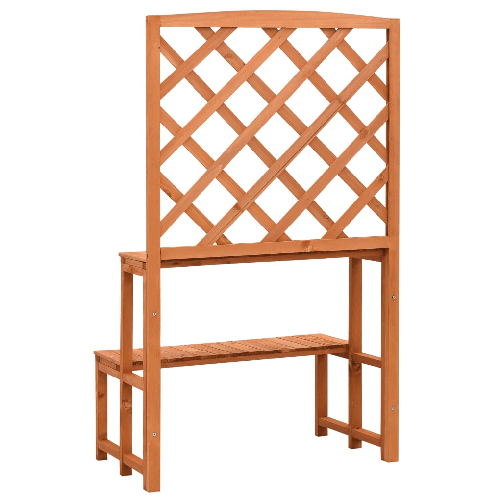 vidaXL Blumentreppe mit Rankgitter Orange 70x42x120cm Massivholz Tanne