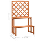 vidaXL Blumentreppe mit Rankgitter Orange 70x42x120cm Massivholz Tanne