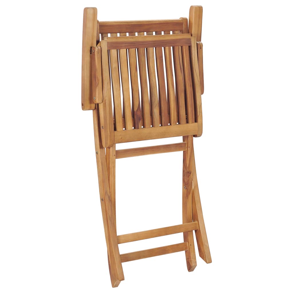 vidaXL Klappbare Gartenstühle 2 Stk. Massivholz Teak
