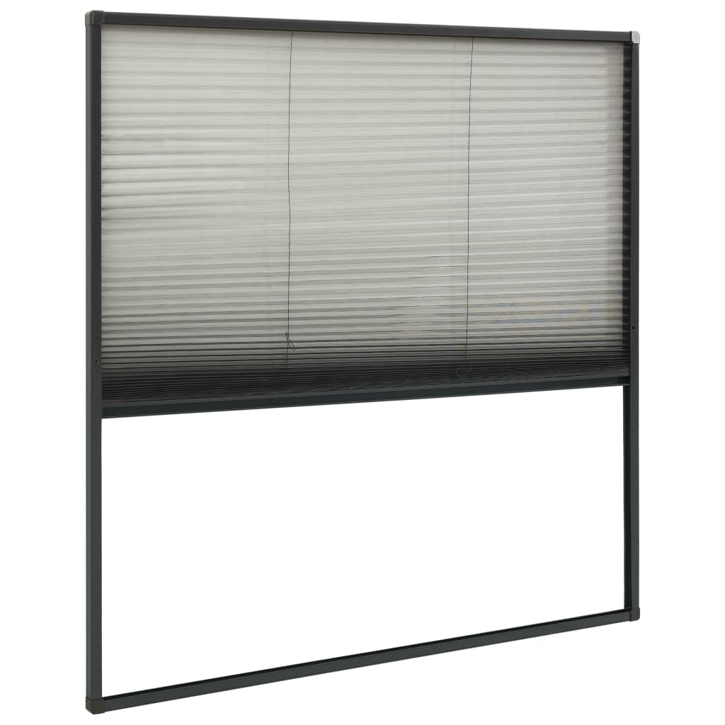 vidaXL Insektenschutz-Plissee für Fenster Alu Anthrazit 120x120 cm
