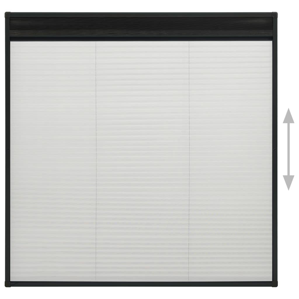 vidaXL Insektenschutz-Plissee für Fenster Alu Anthrazit 120x120 cm