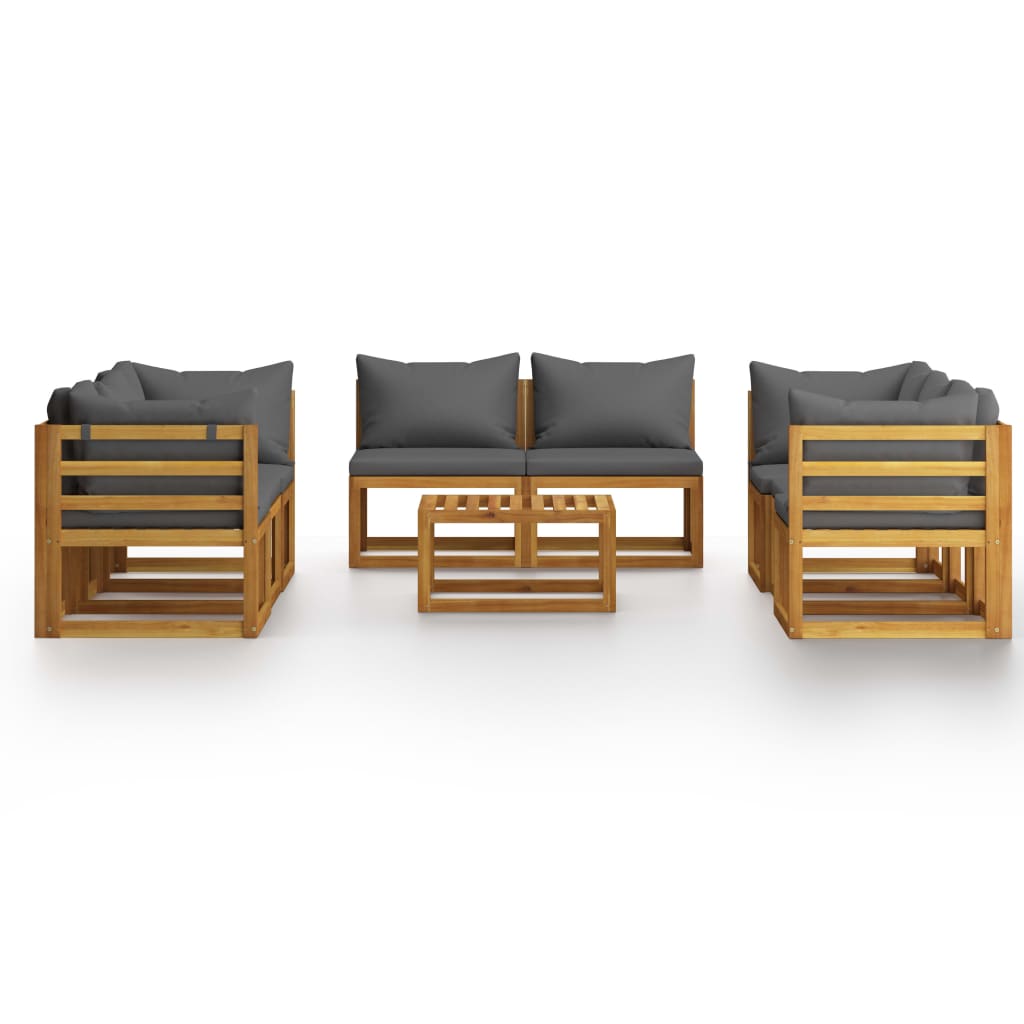 vidaXL 9-tlg. Garten-Lounge-Set mit Auflagen Massivholz Akazie