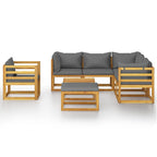 vidaXL 8-tlg. Garten-Lounge-Set mit Auflagen Massivholz Akazie