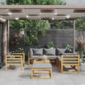 vidaXL 8-tlg. Garten-Lounge-Set mit Auflagen Massivholz Akazie