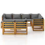vidaXL 10-tlg. Garten-Lounge-Set mit Auflagen Massivholz Akazie