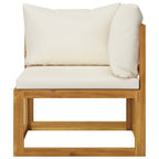 vidaXL 4-Sitzer-Gartensofa mit Auflagen Creme Akazie Massivholz
