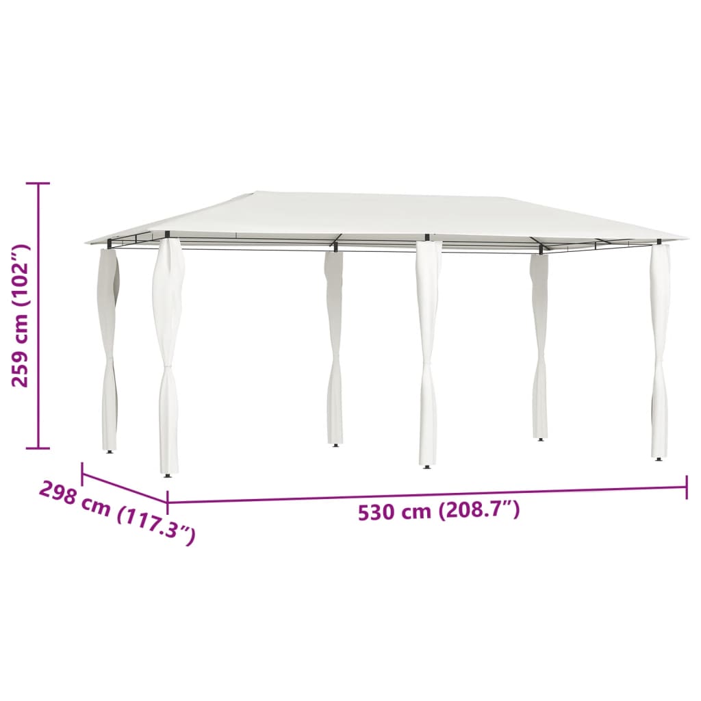 vidaXL Pavillon mit Pfostenverkleidung 2,98x5,3x2,59 m Creme 160 g/m²