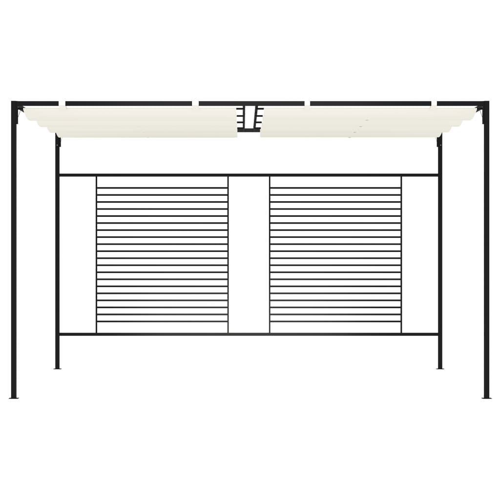 vidaXL Pavillon mit Ausziehbarem Dach 3x4x2,3 m Cremeweiß 180 g/m²
