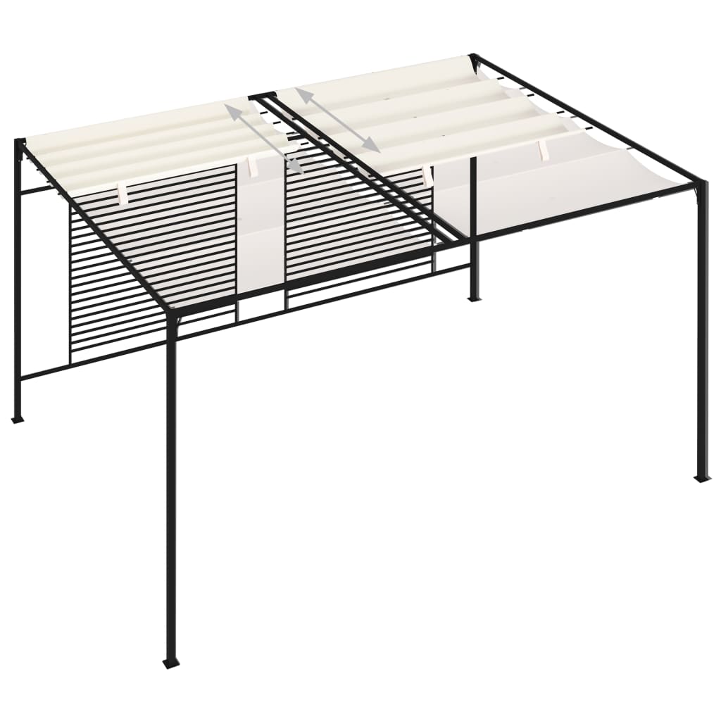 vidaXL Pavillon mit Ausziehbarem Dach 3x4x2,3 m Cremeweiß 180 g/m²
