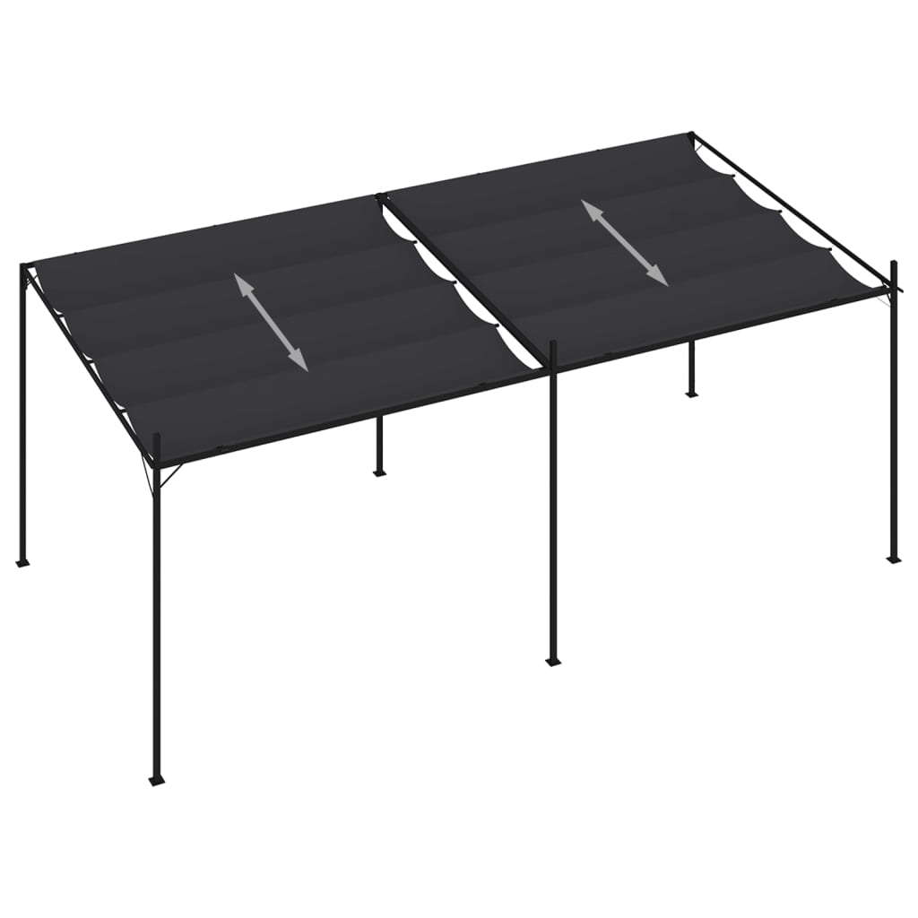 vidaXL Pavillon mit Ausziehbarem Dach 600x300x233 cm Anthrazit
