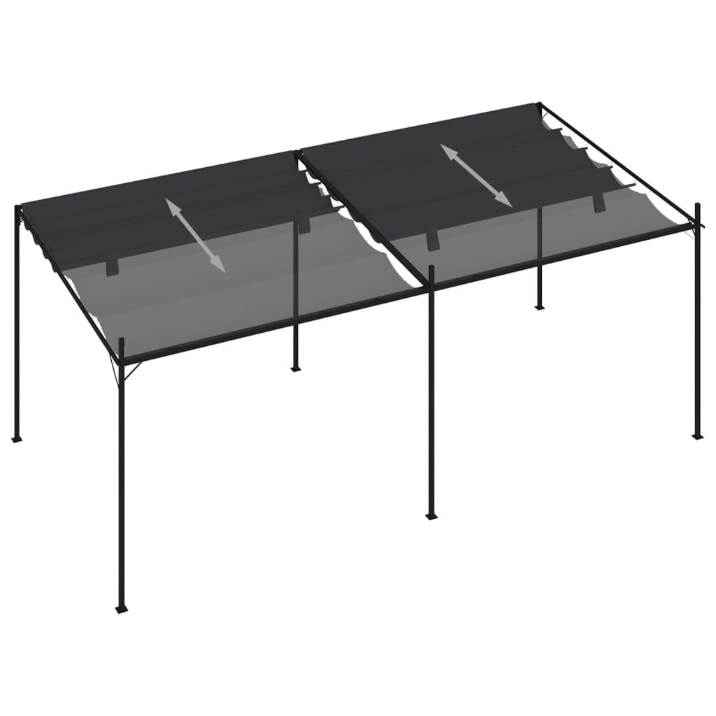 vidaXL Pavillon mit Ausziehbarem Dach 600x300x233 cm Anthrazit