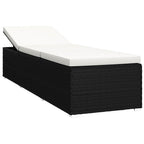 vidaXL 3-tlg. Garten-Sonnenliegen mit Teetisch Poly Rattan Schwarz