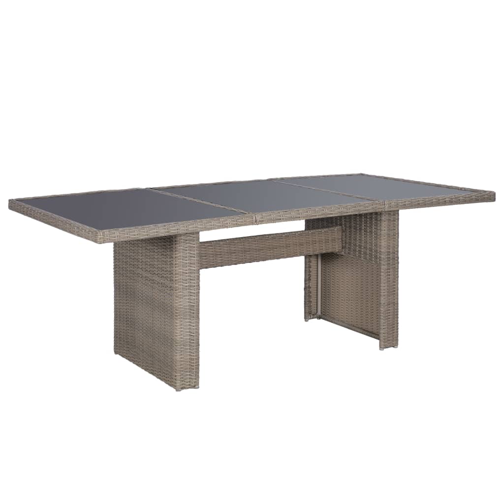 vidaXL 7-tlg. Garten-Essgruppe Poly Rattan Braun