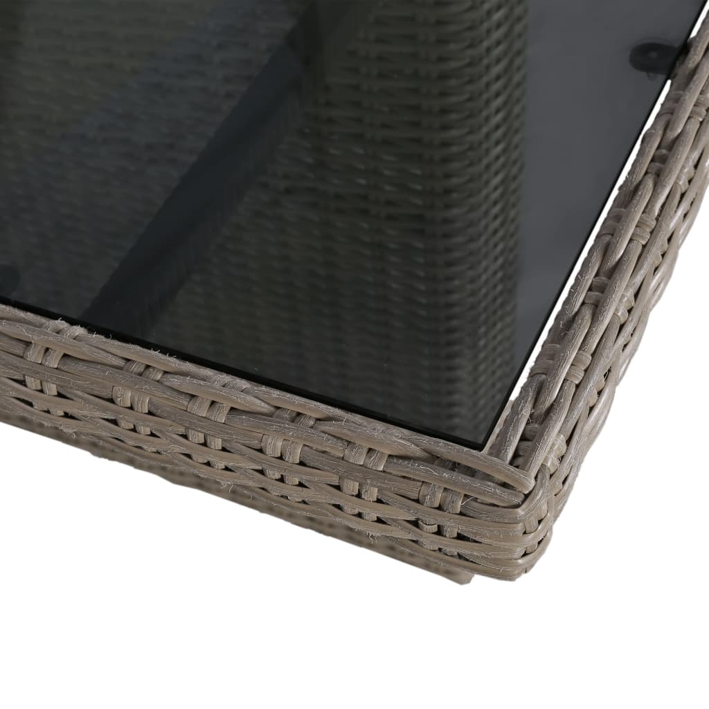 vidaXL 7-tlg. Garten-Essgruppe Poly Rattan Braun