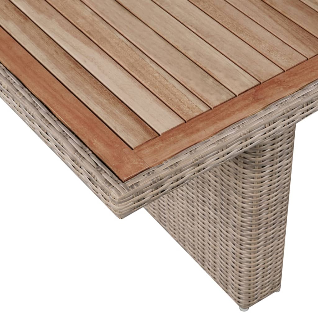 vidaXL 7-tlg. Garten-Essgruppe mit Auflagen Poly Rattan Braun