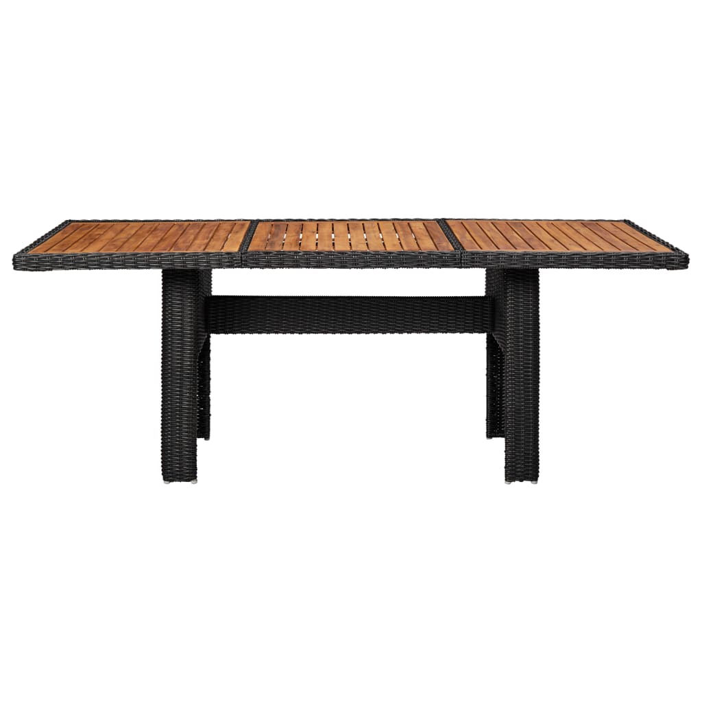 vidaXL 11-tlg. Garten-Essgruppe Poly Rattan Schwarz