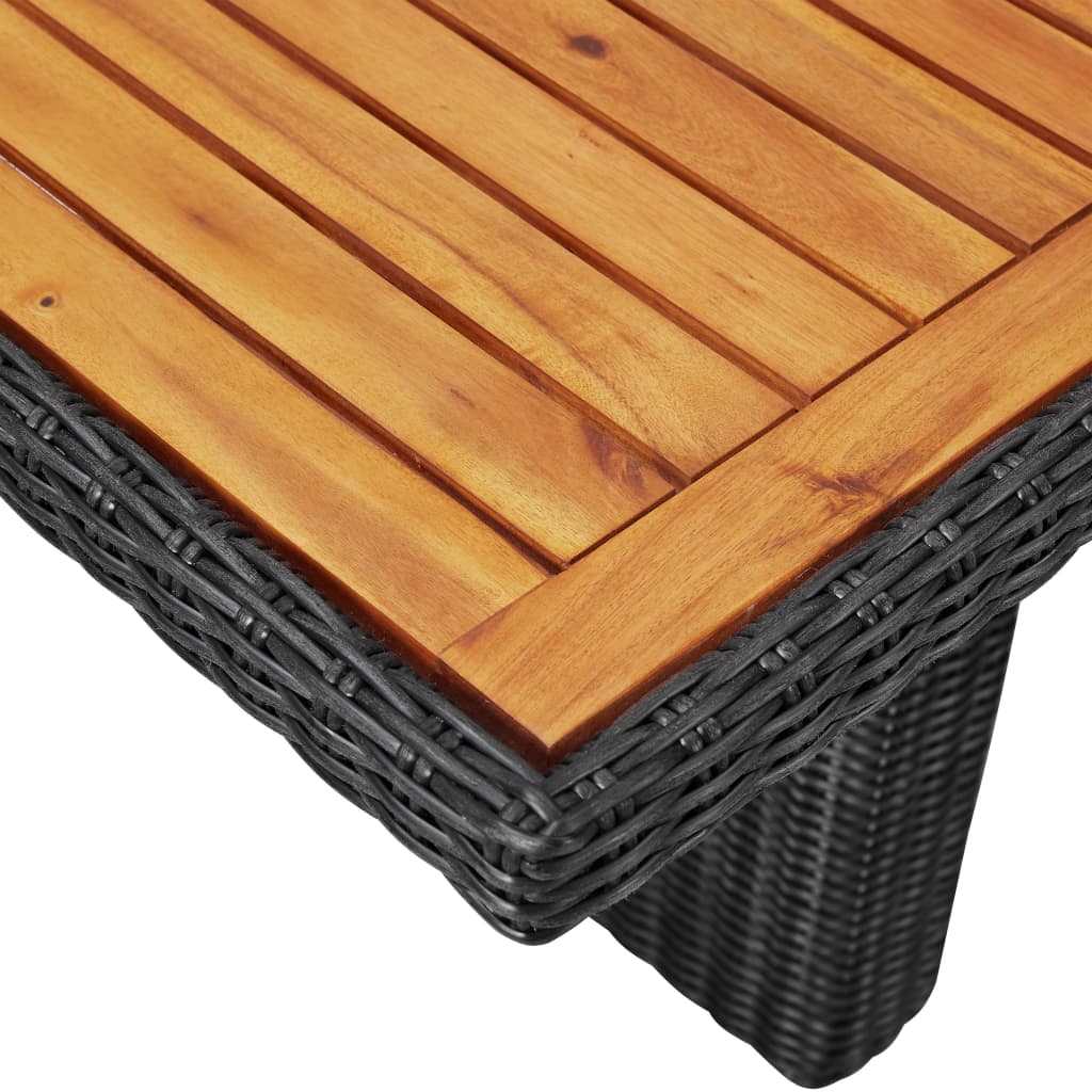 vidaXL 11-tlg. Garten-Essgruppe Poly Rattan Schwarz