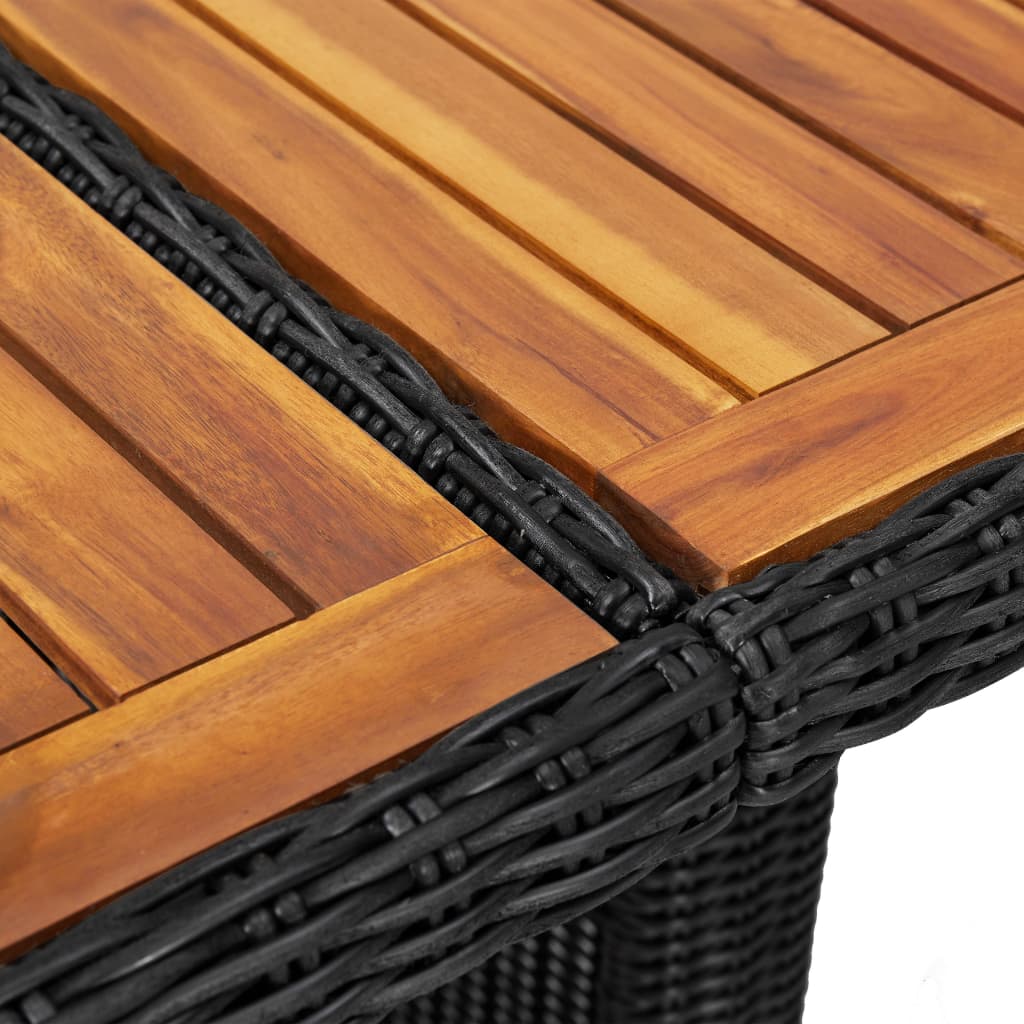 vidaXL 11-tlg. Garten-Essgruppe Poly Rattan Schwarz