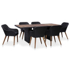 vidaXL 7-tlg. Garten-Essgruppe mit Auflagen Poly Rattan Braun