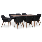 vidaXL 9-tlg. Garten-Essgruppe mit Auflagen Poly Rattan Schwarz