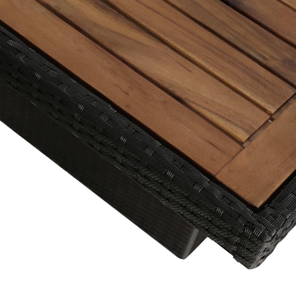 vidaXL 9-tlg. Garten-Essgruppe mit Auflagen Poly Rattan Schwarz