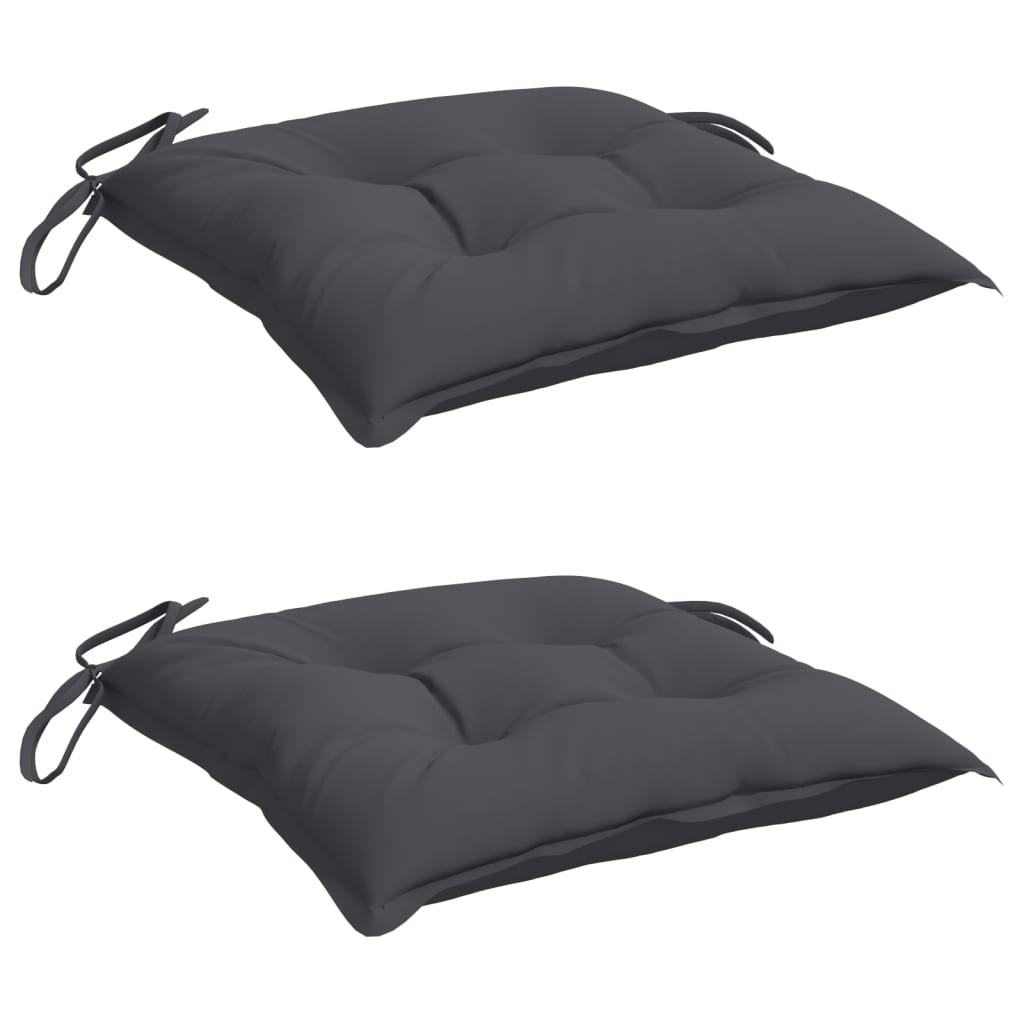 vidaXL Stuhlkissen 2 Stk. Anthrazit 40x40x7 cm Oxford-Gewebe