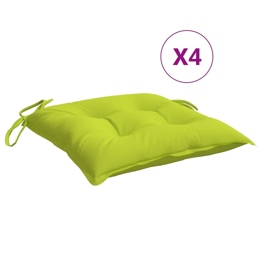vidaXL Stuhlkissen 4 Stk. Knallgrün 40x40x7 cm Oxford-Gewebe
