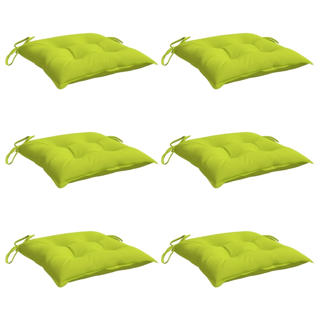 vidaXL Stuhlkissen 6 Stk. Knallgrün 40x40x7 cm Oxford-Gewebe