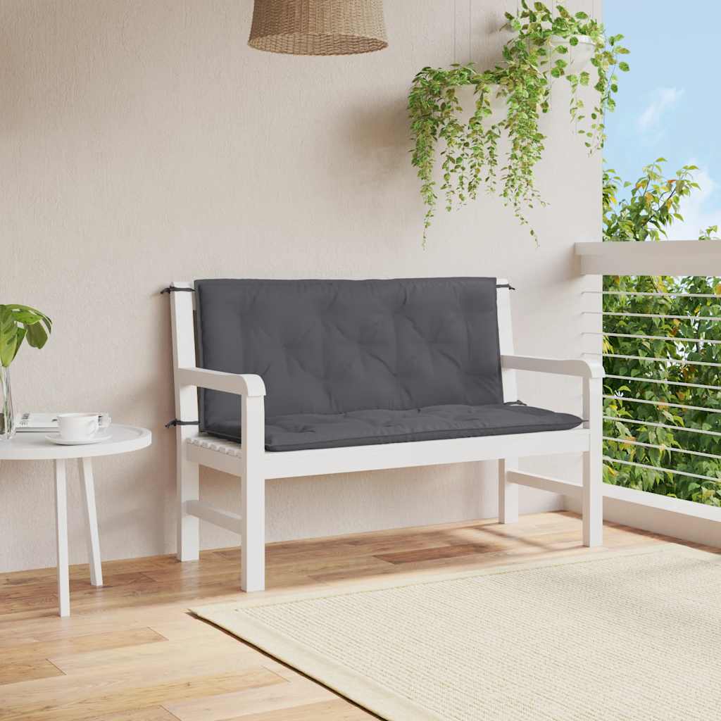 vidaXL Gartenbank-Auflage Anthrazit 120x(50+50)x7 cm Oxford-Gewebe