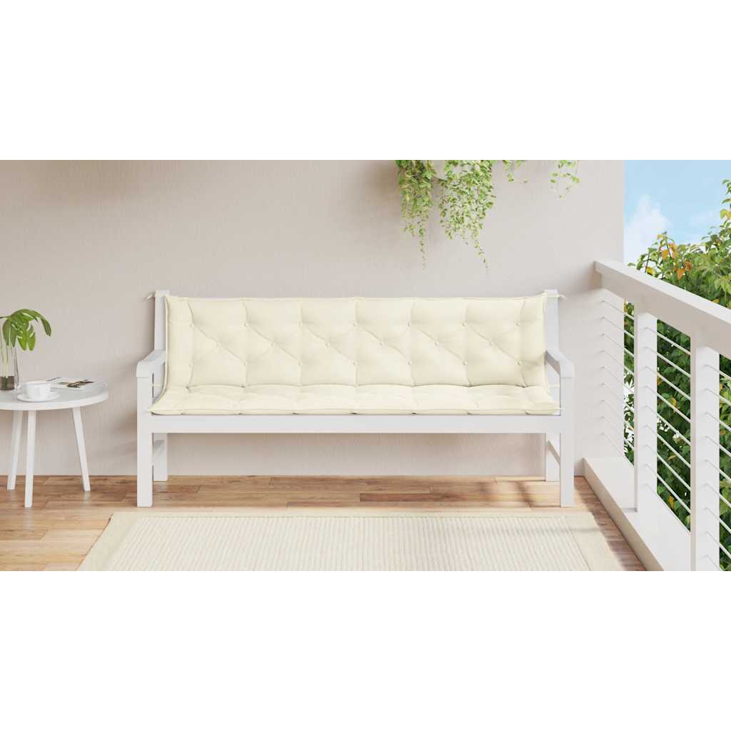 vidaXL Gartenbank-Auflage Cremeweiß 200x(50+50)x7 cm Oxford-Gewebe