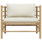 vidaXL Gartensofa mit Kissen Cremeweiß Bambus