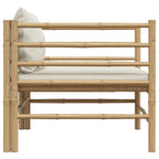 vidaXL Gartensofa mit Kissen Cremeweiß Bambus