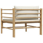 vidaXL Gartensofa mit Kissen Cremeweiß Bambus