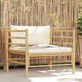 vidaXL Gartensofa mit Kissen Cremeweiß Bambus